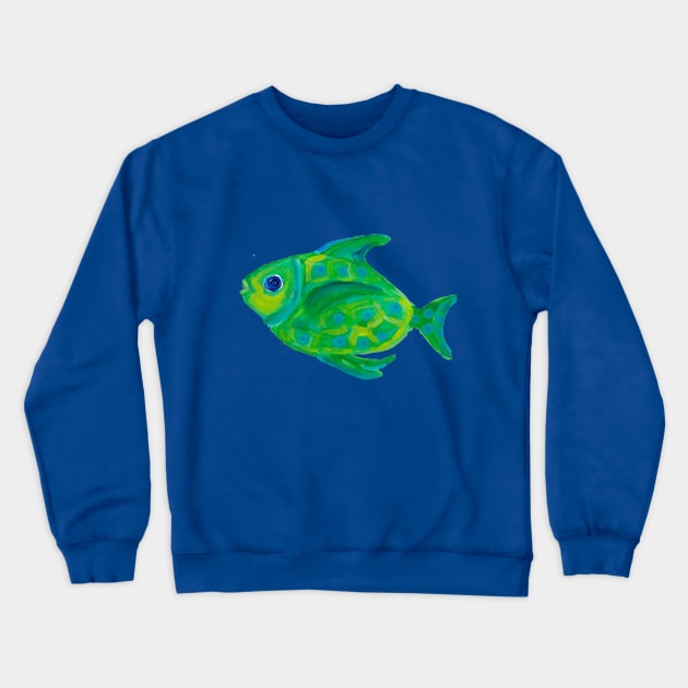 flounder fish painting Crewneck Sweatshirt by AudreyJane